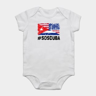 SOS Cuba Flag Free Cuba Libre 2021 Baby Bodysuit